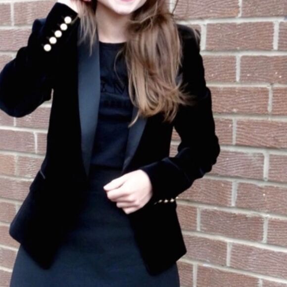 Authentic 2015 Balmain x H&M Collab black velvet blazer. - Picture 11 of 12